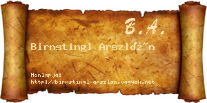 Birnstingl Arszlán névjegykártya